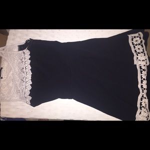 Blue and white trimmed with lace dress